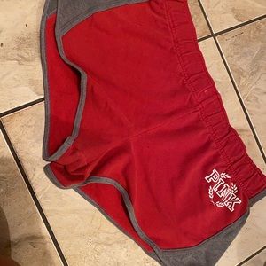 Red and grey shorts